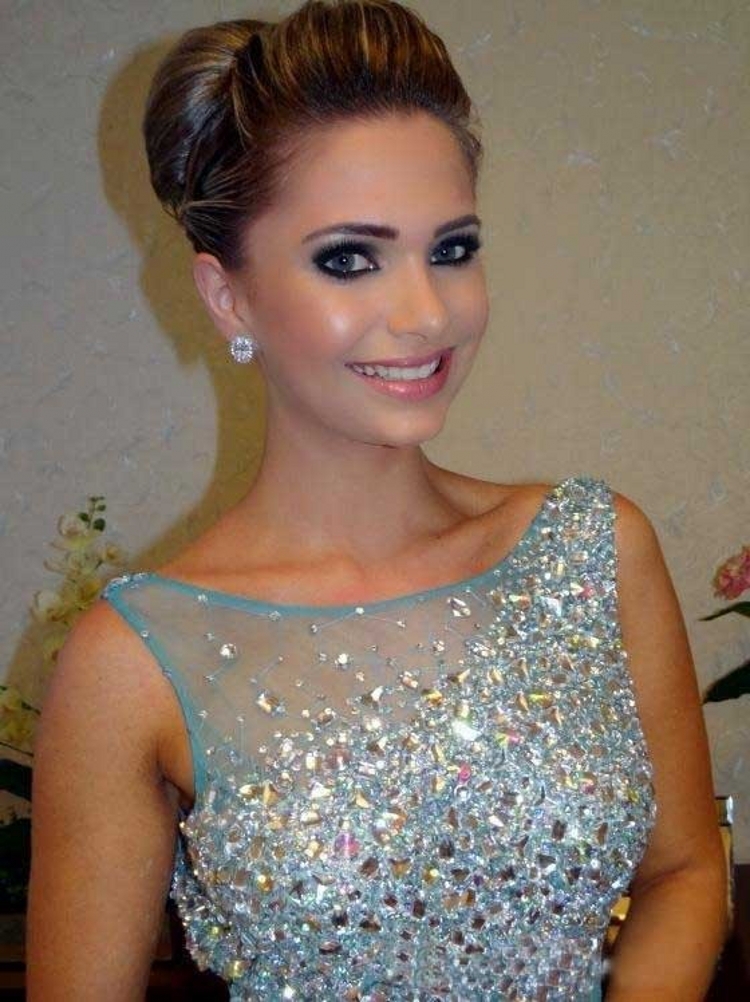 Mermaid Sleeveless Sweep / Brush Train Tulle Evening Dress With Crystal 3