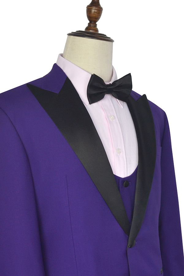 Black Silk Wedding Tuxedos with Vest 4