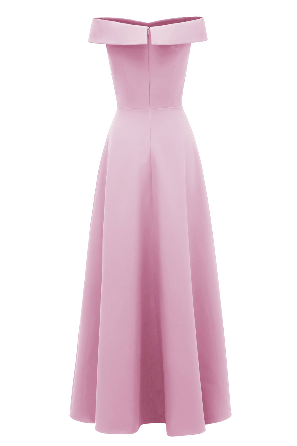 A-line Off-the-shoulder Sleeveless Floor-length Satin Chiffon Formal Dress 6
