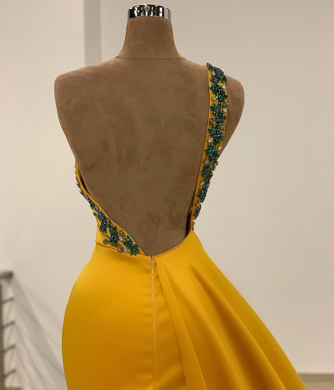 Mermaid One Shoulder Sleeveless Floor-length Stretch Satin Formal Dress With Beading 3
