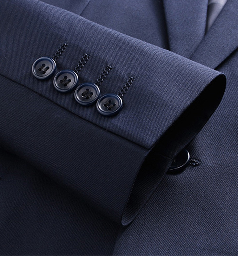 Navy Blue Single Breasted Prom Suit with Shiny Notched Lapel 5