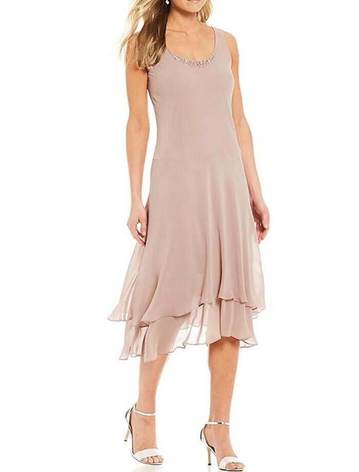 Sequined Shoulder Midi Length Evening Dress with Jacket 3