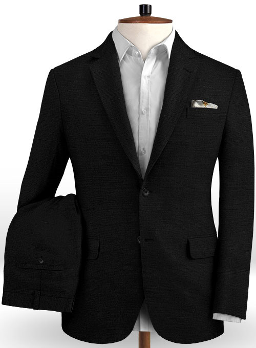 Black Linen Men Suit 2