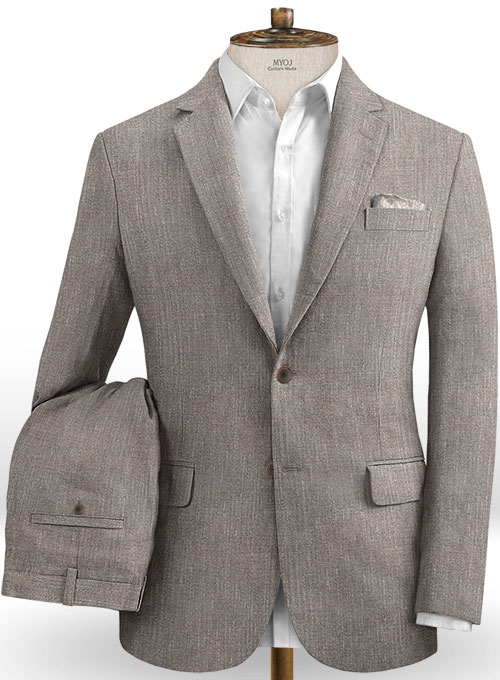 Brown  Linen Men Suits 2