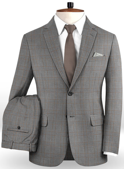 Bespoke Checker Two Pieces Tuxedo Online Men Suits 2