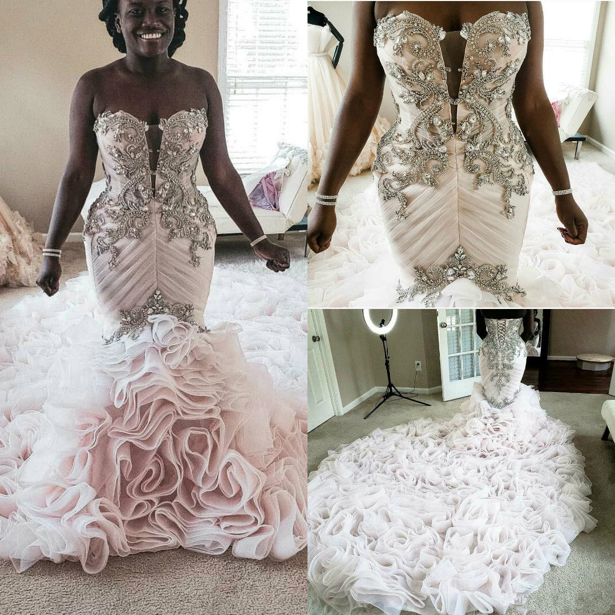 Ball Gown Sweetheart Neck Sleeveless Cathedral Train Taffeta Wedding Gown With Beading 7