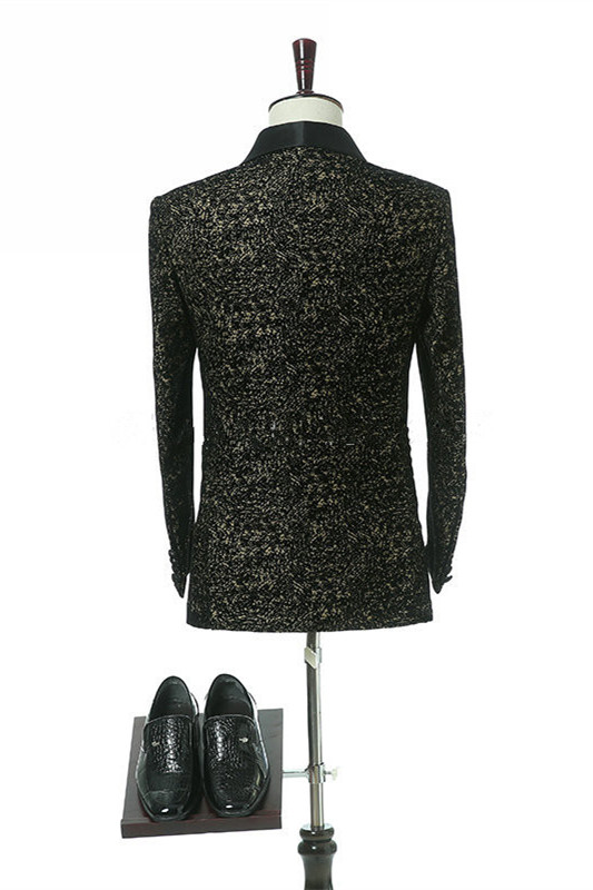 Wedding Groom Black Slim Fit Shawl Lapel Suit 2