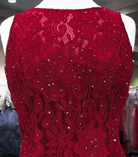 Mermaid Jewel Neck Sleeveless Sweep / Brush Train Evening Dress With Beading 2