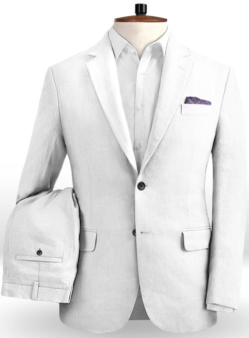 White Linen Summer Groom Tuxedos 2