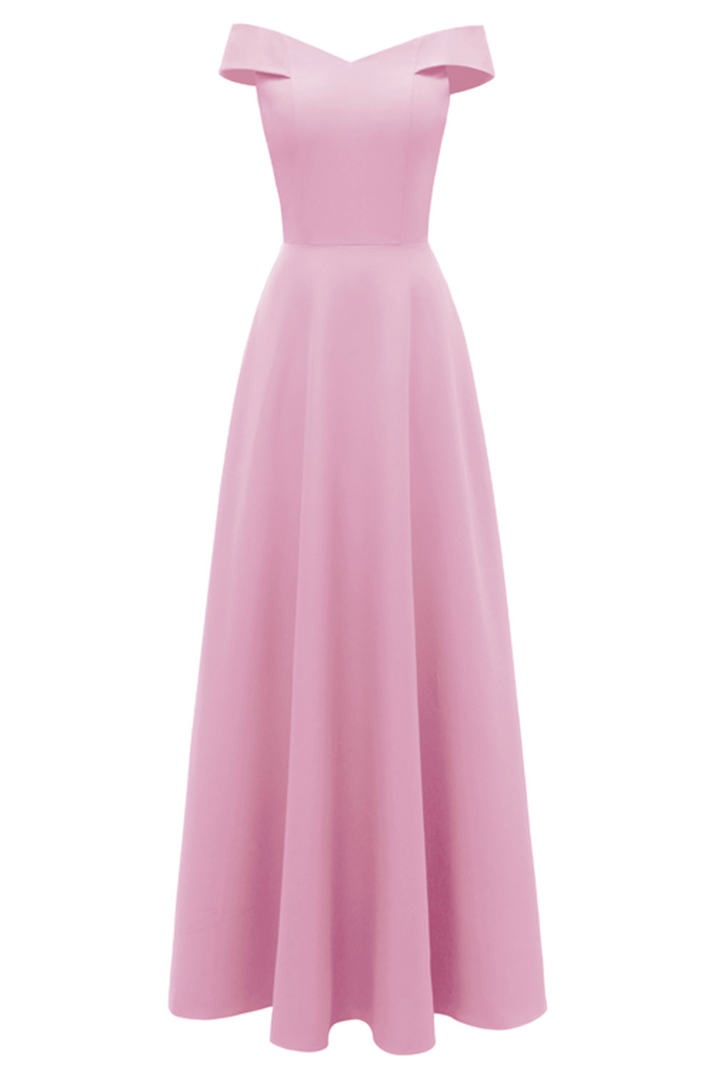 A-line Off-the-shoulder Sleeveless Floor-length Satin Chiffon Formal Dress 4