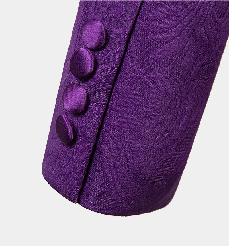 Violet Three-Piece Jacquard Suit for Prom 6