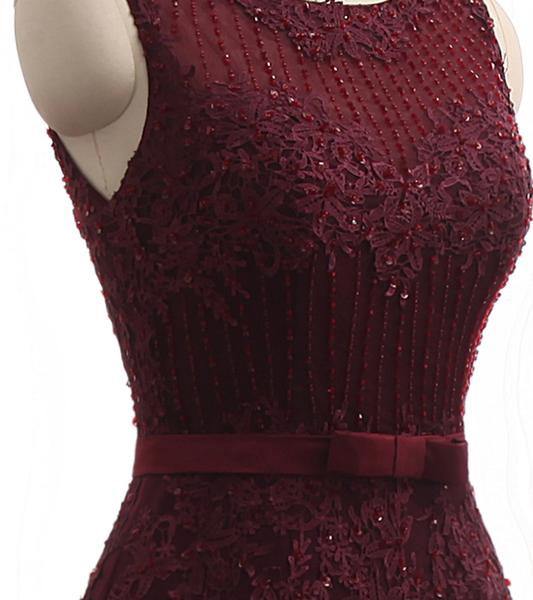 Mermaid Scoop Neck Sleeveless Tulle Evening Dress With Appliques 3