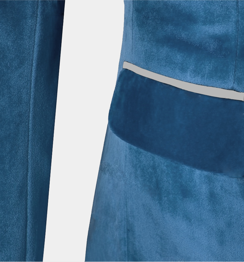 Cerulean Blue Single Breasted Velvet Prom Suit with Skinny Fit 4