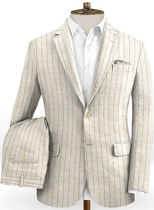 Light Champagne Striped Tuxedo 2