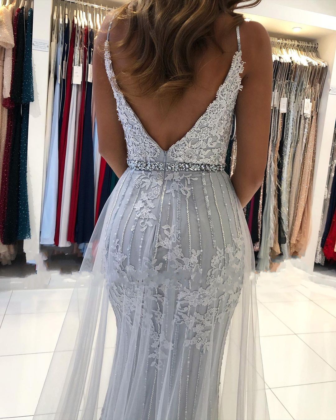 A-line Spaghetti Straps Sleeveless Floor-length Tulle Formal Dress With Ribbons 3