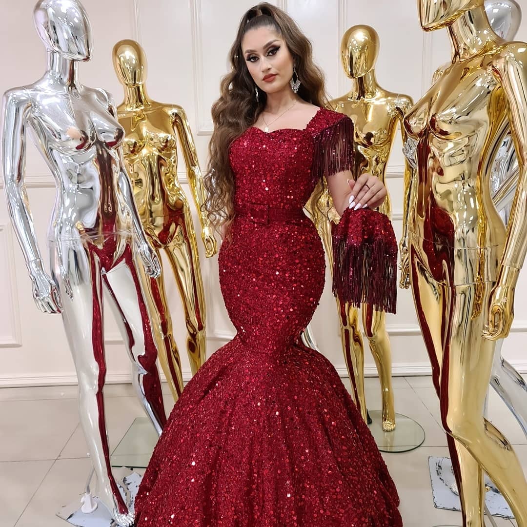 Mermaid Sweetheart Neck Sleeveless Floor-length Formal Dress With Ruffles 3