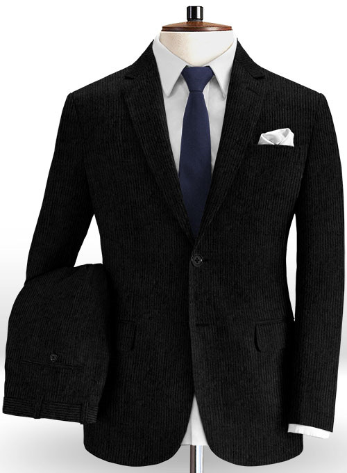 Black Corduroy Men Suits 2