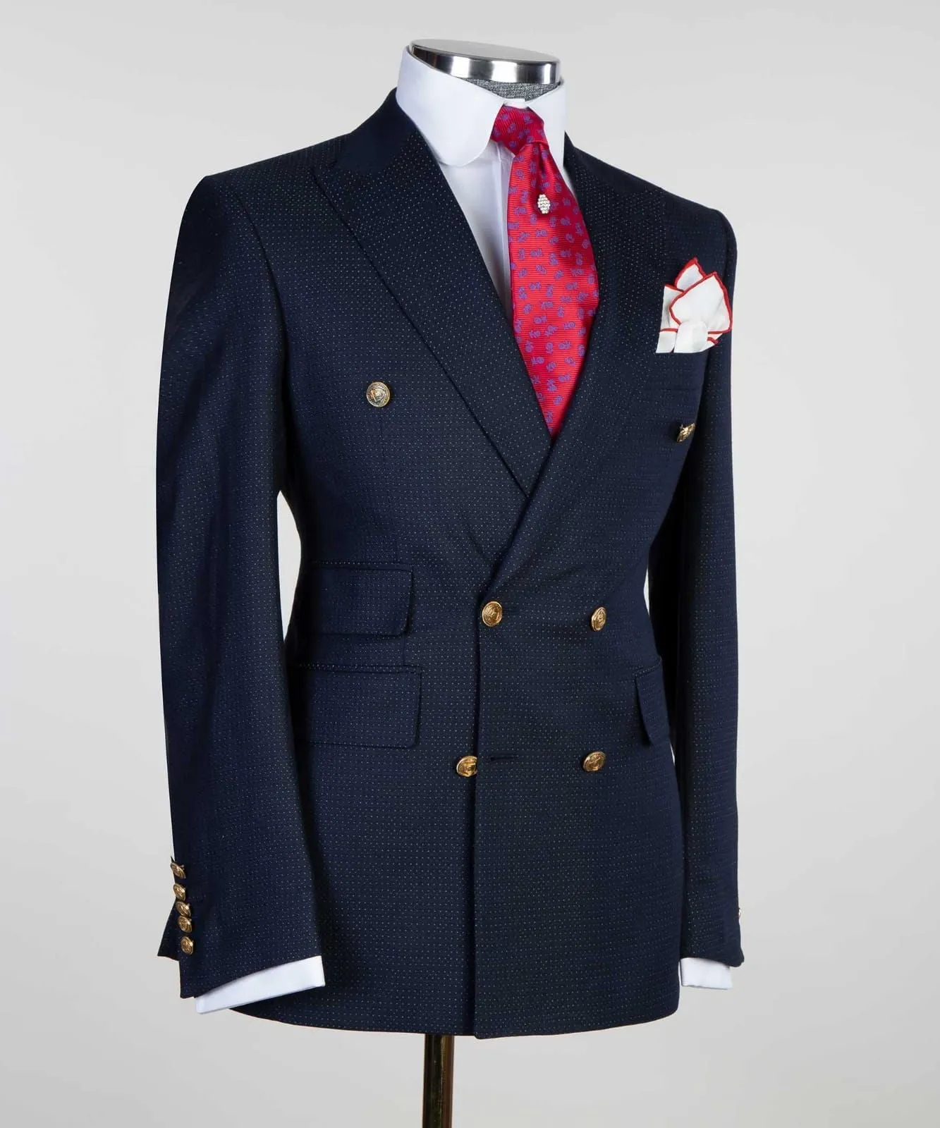 Black Double Breasted  Men Suit 3