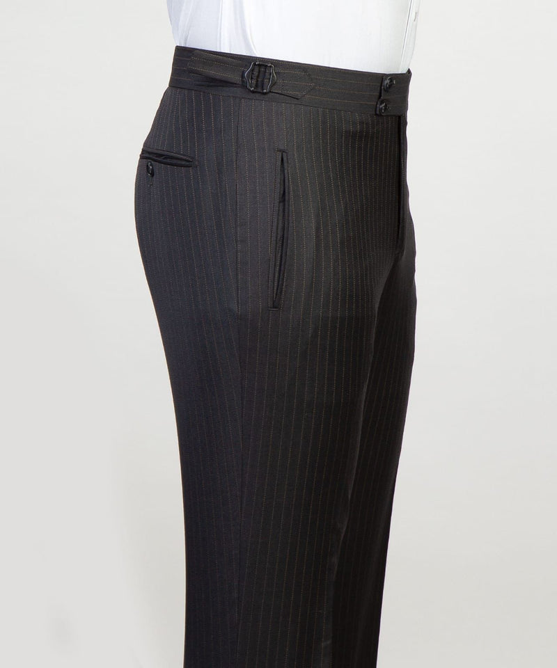Black Stripe Peaked Lapel Business Men Suit 6