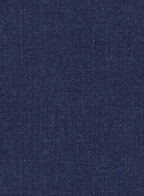 Dark Blue Linen Men Suit 4