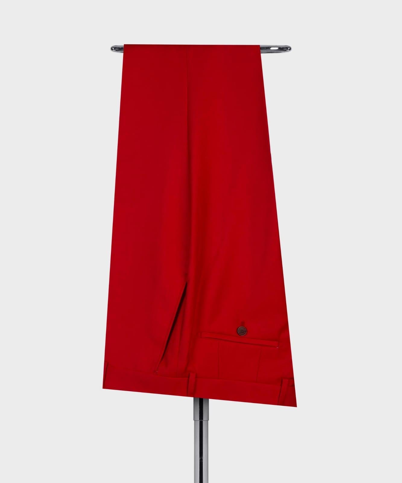 Red Slim Fit Two Pieces Business Men Suit with Peaked Lapel 5