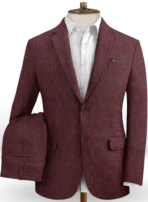 Burgundy Notched Lapel Men Suits 2