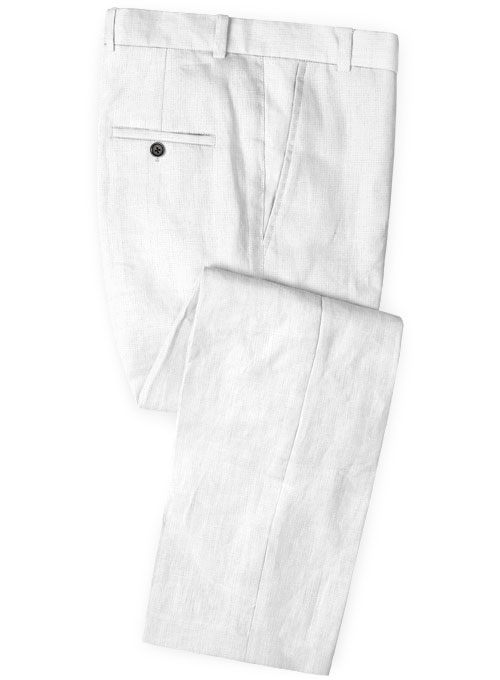 White Linen Summer Groom Tuxedos 3