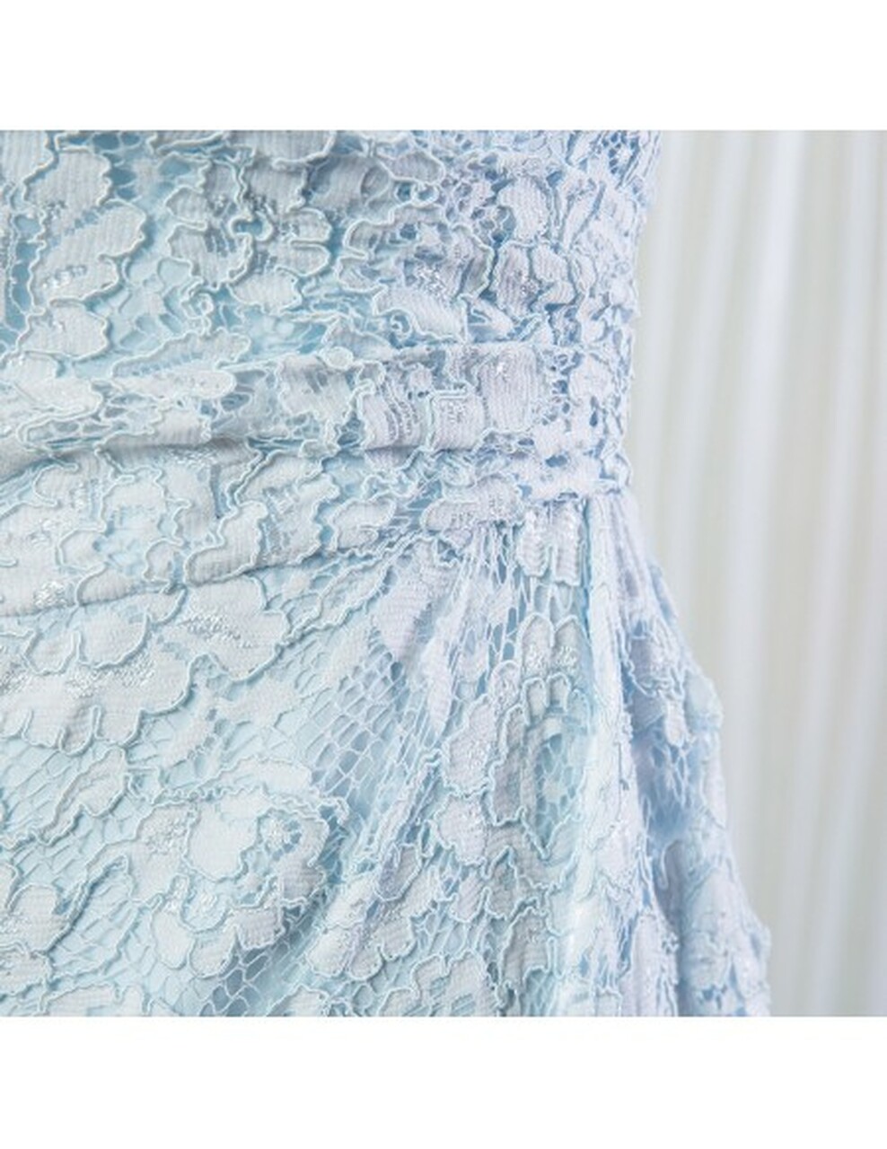 A-line One Shoulder Sleeveless Knee-length Bridesmaid Outfit With Lace 4