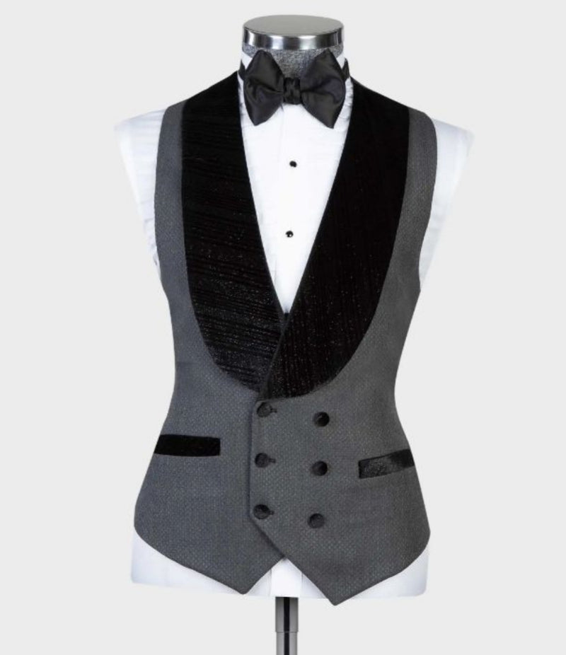 Gray One Button Wedding Men Suit 2