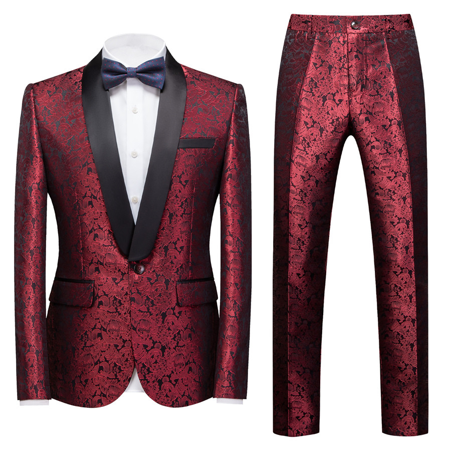 Ruby Slim Fit Jacquard Wedding Suit 2