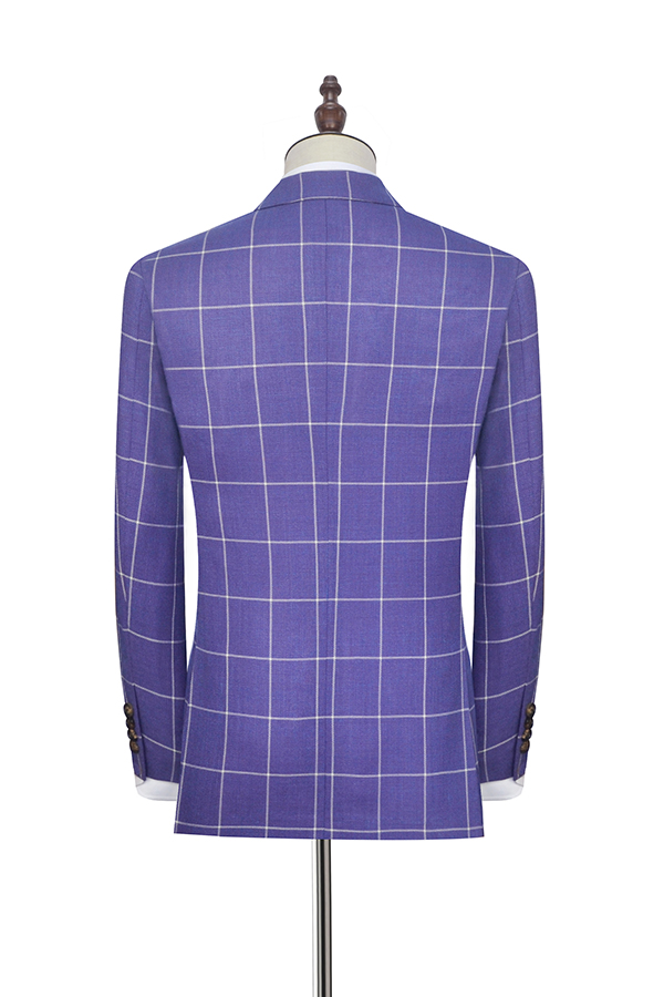 Purple Single Breasted Mens Suits for Formal with Notch Lapel 2