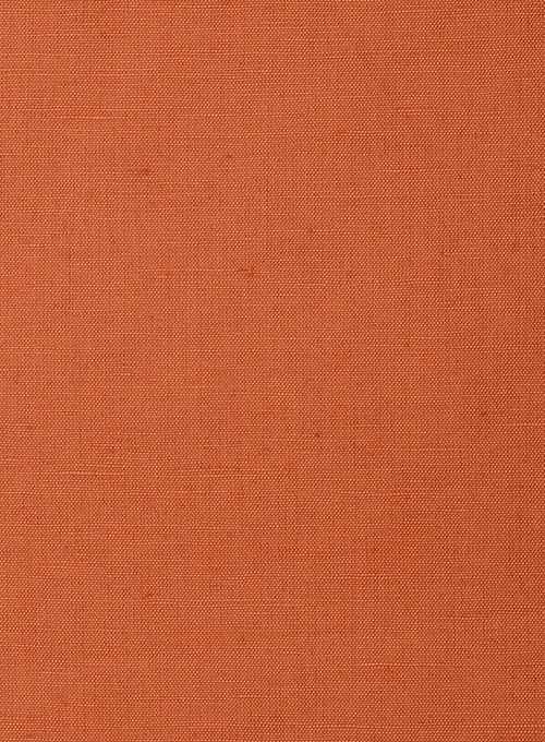 Orange Linen Men Wedding Suits 4