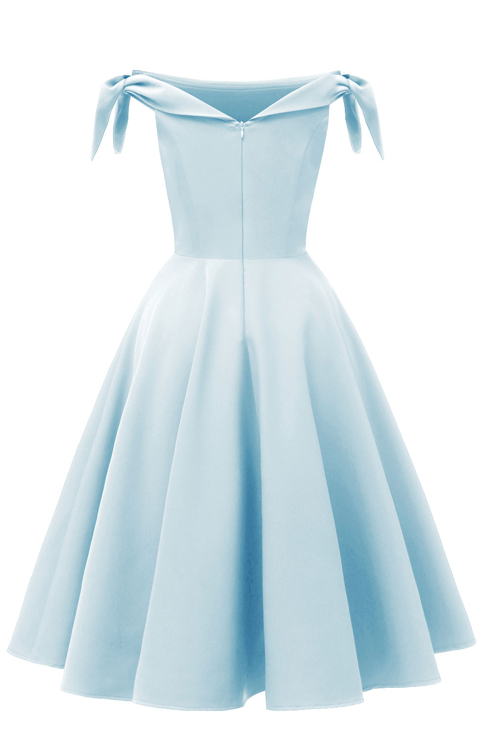 A-line Bateau Neck Cap Sleeves Knee-length Satin Chiffon Cocktail Party Dress 10