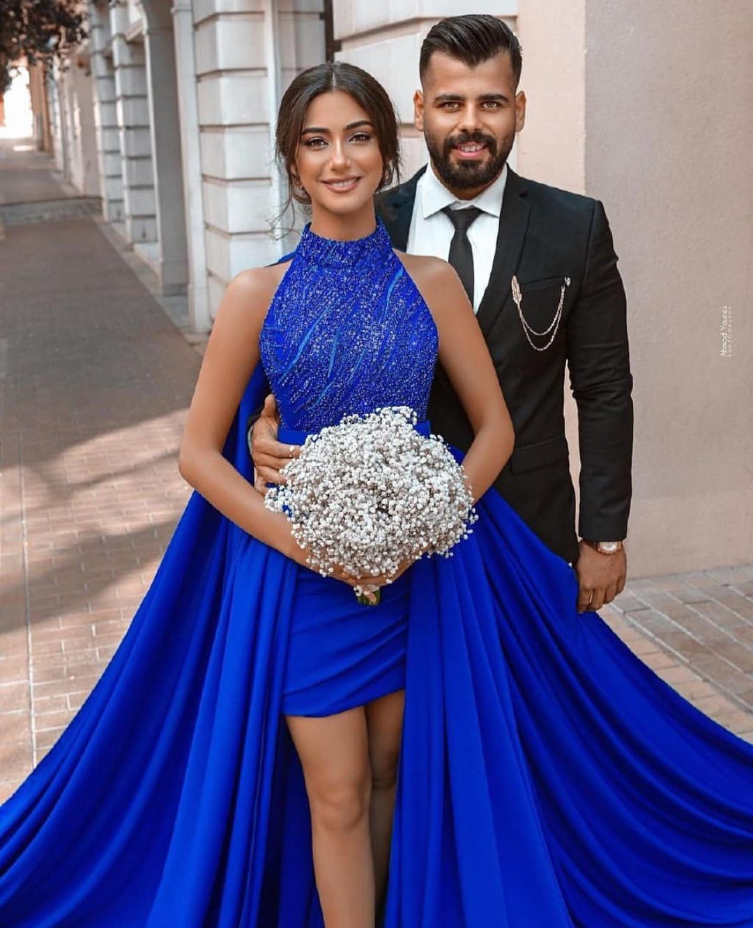 Column High Neck Sleeveless Floor-length 100D Chiffon Evening Dress With Beading 2