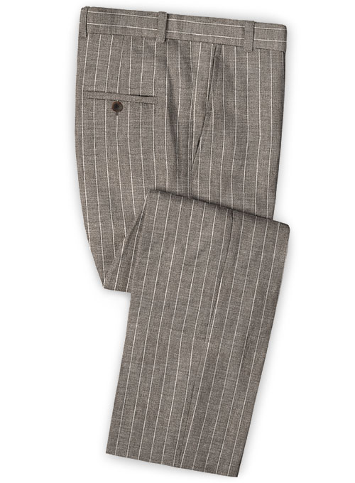 Dark Gray Striped Men Suits 3