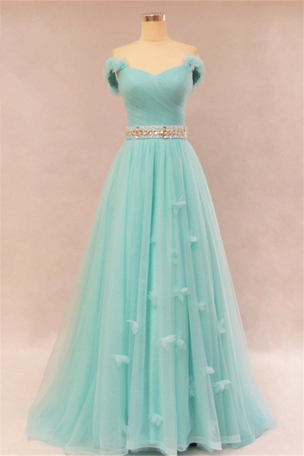A-line Sweetheart Neck Floor-length 100D Chiffon Evening Dress With Crystal 3