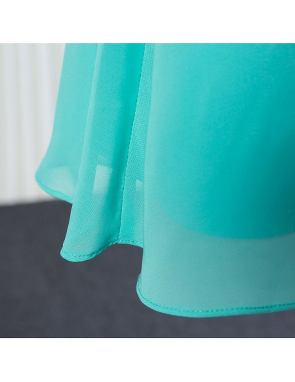 A-line One Shoulder Sleeveless Knee-length 100D Chiffon Bridesmaid Attire 3