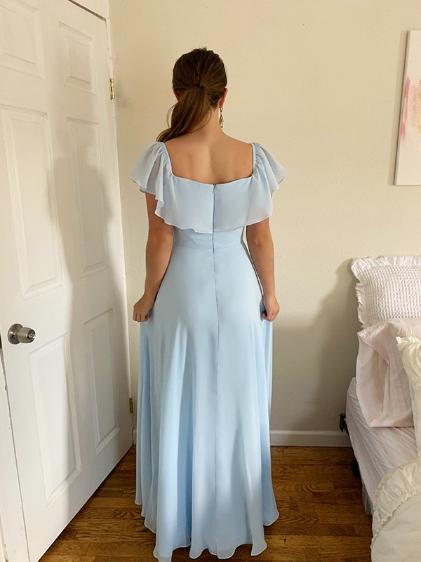 A-line Off-the-shoulder Scoop Neck Sleeveless Floor-length Cocktail Party Dress With Beading 7