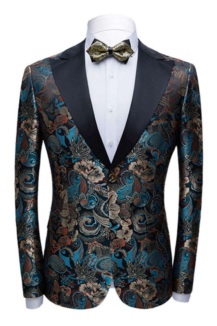 Multicolor Peak Lapel Wedding Tuxedo 1