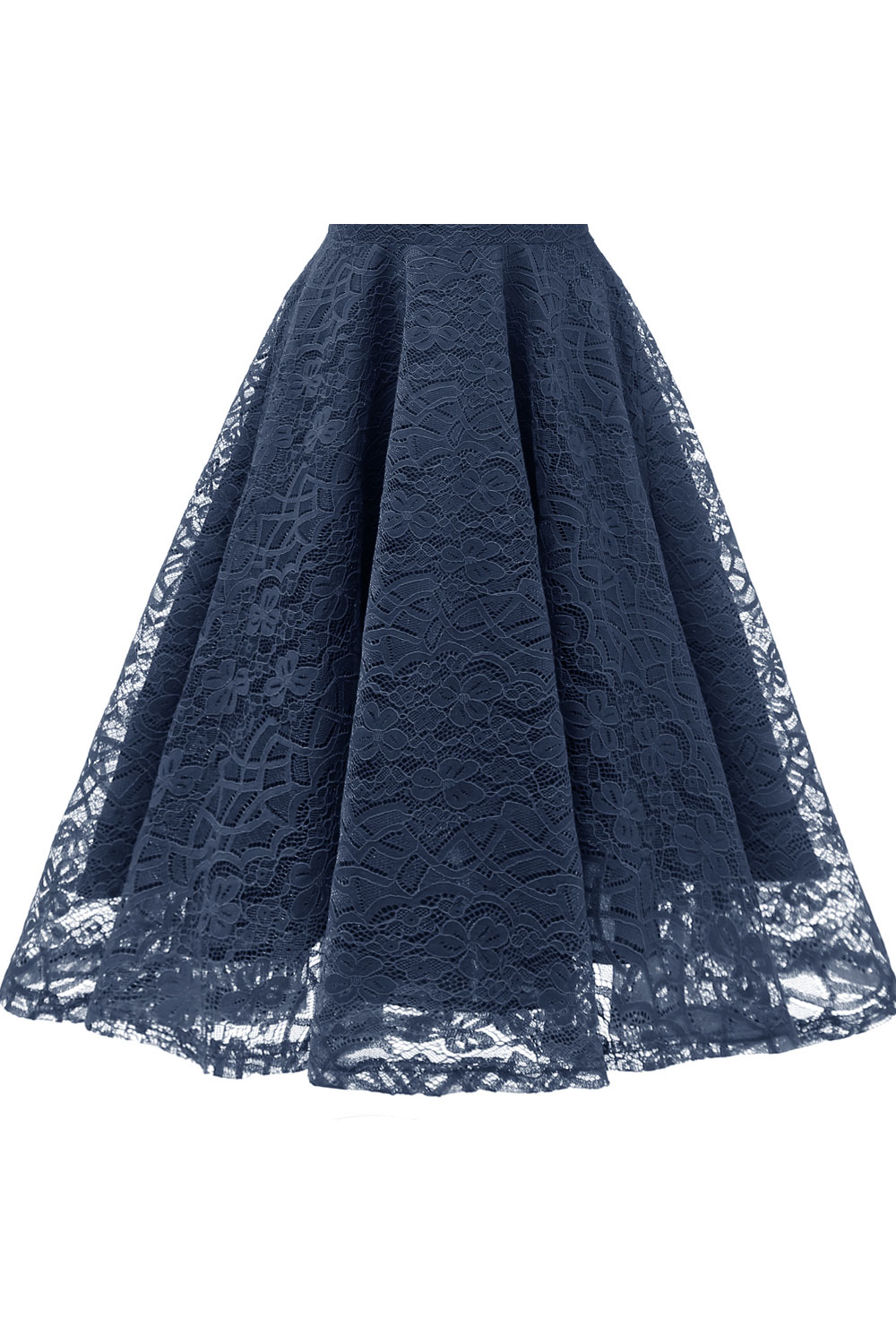 A-line V-neck Sleeveless Knee-length Lace Party Dress With Lace 15