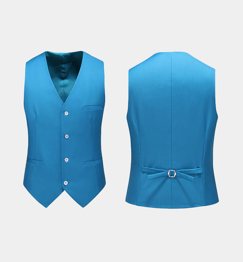 Light Blue Single Breasted Prom Suit with Notched Lapel 3