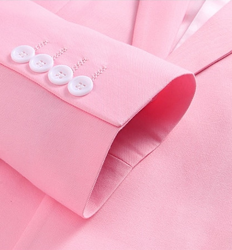 Light Pink Single Breasted Prom Suit with Notched Lapel 5