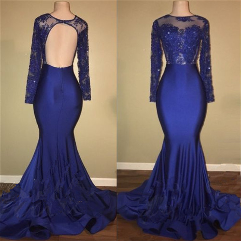 Mermaid Jewel Neck Court Train Evening Gown With Lace 2