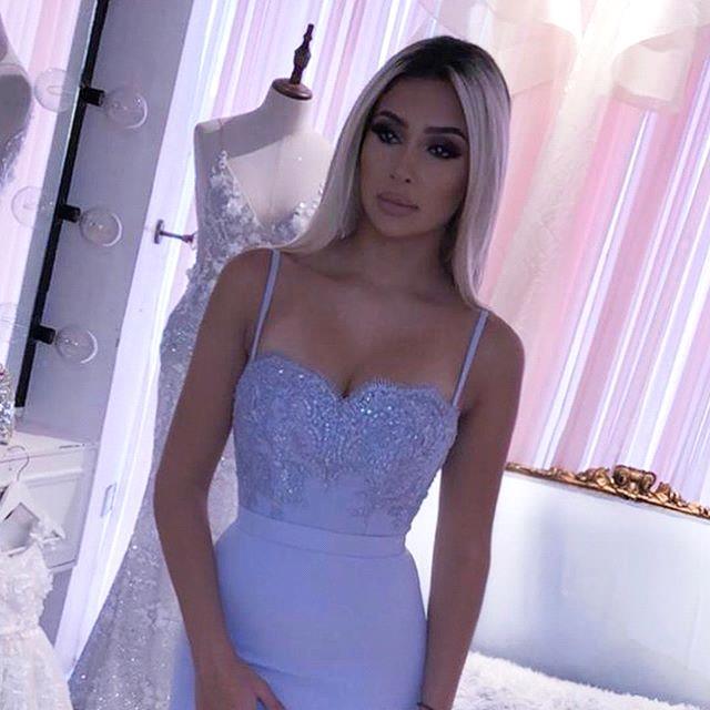 Mermaid Spaghetti Straps Sweetheart Neck Sleeveless Floor-length Elastic Silk-like Satin Bridesmaid Dress With Beading 6