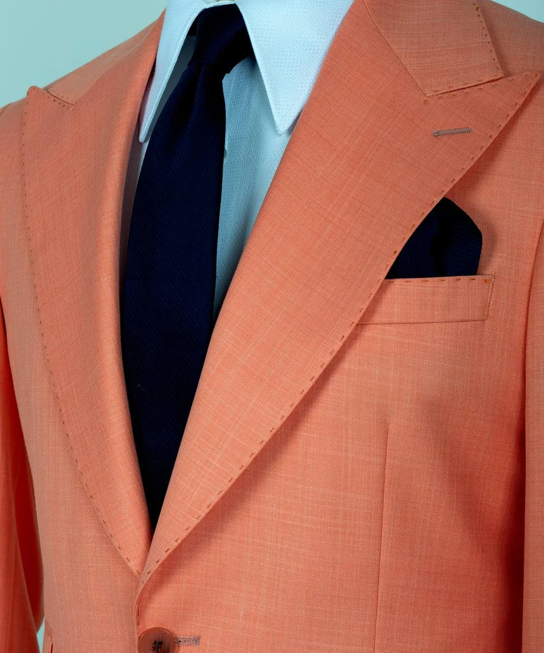 Watermelon Red Three Pieces Slim Fit Business Men Suit 3