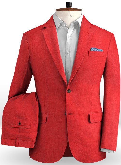 Red Wedding Groom Men Suits 2