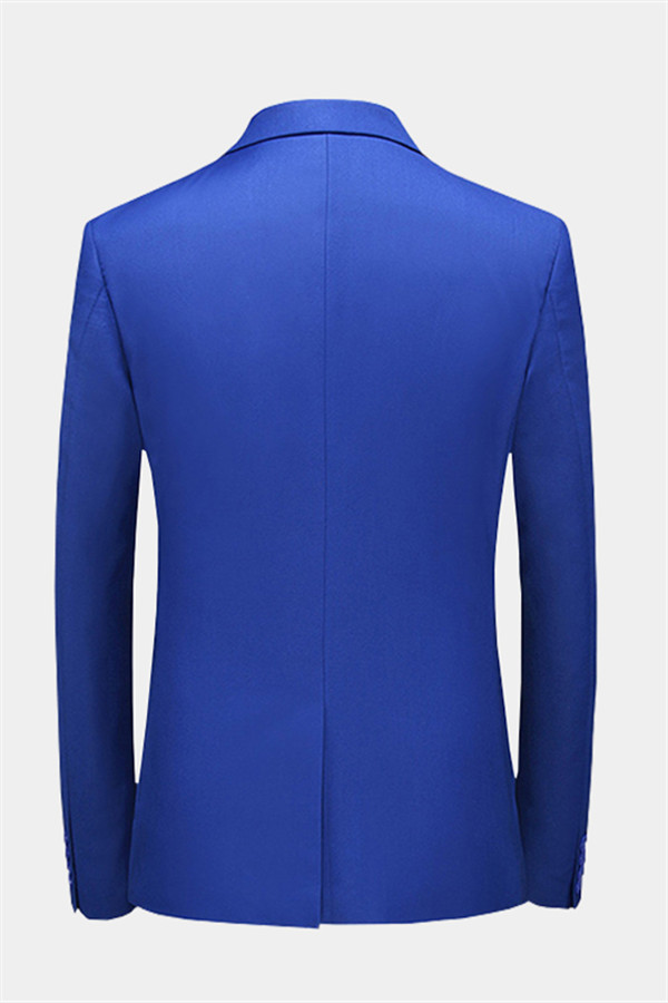 Royal Blue Single Breasted Prom Suit with Notched Lapel 2