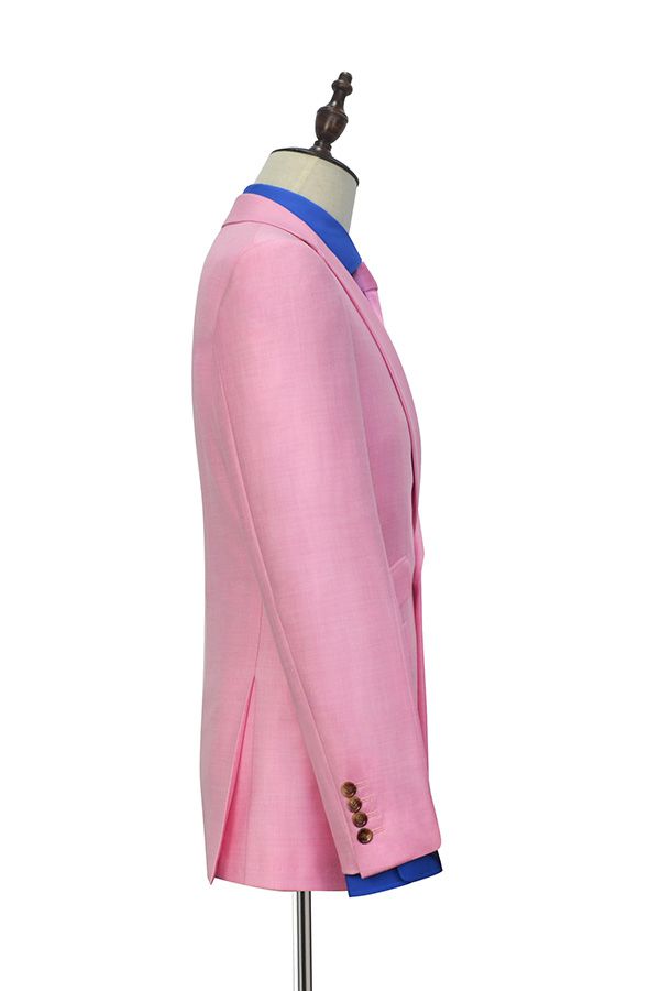 Candy Pink Single Breasted Mens Suits with Notched Lapel for  Business 4