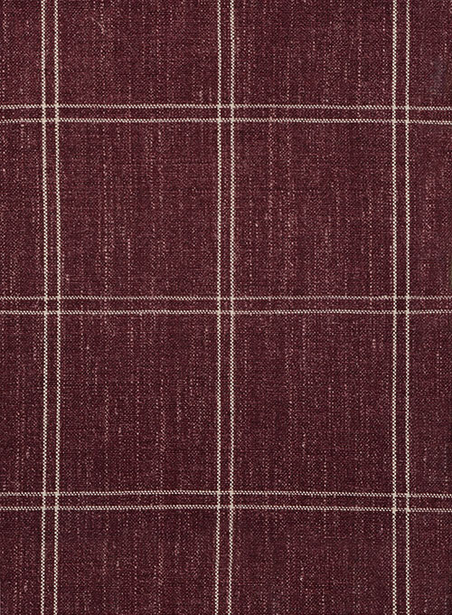 Steel Grey Plaid Linen Men Suit 4