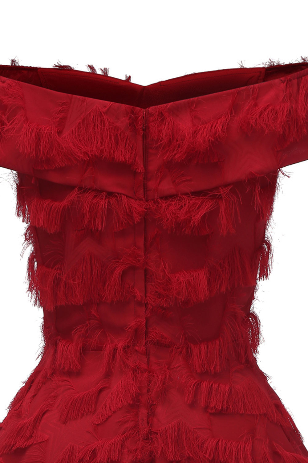 A-line Off-the-shoulder Cap Sleeves Knee-length Cocktail Party Dress With Feathers 13